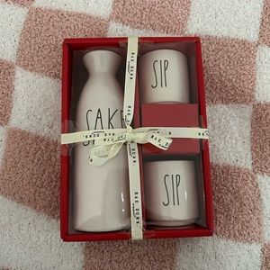 Rae Dunn Sake Pitcher and Cups Set Kitchen New in Box Wine Drink with Friends